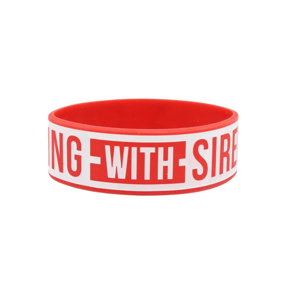 Sleeping with Sirens Red Anchor Logo Silicone Bracelet